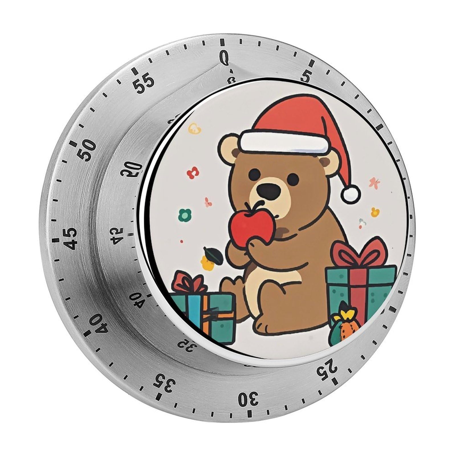 Gift Bear Printed Waterproof Christmas Timer with Loud Alarm Outdoor Timer for Cooking Exercise Baking