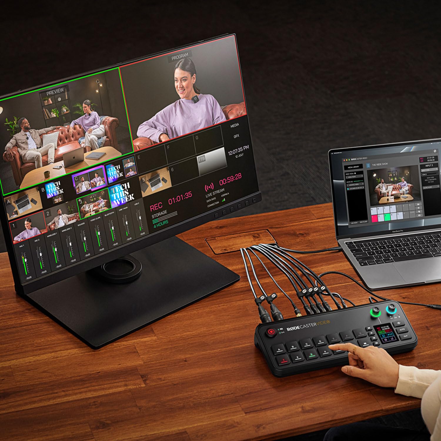 Rode Rodecaster - Console video per produzione audio e video con supporto keepdrum, colore: Argento