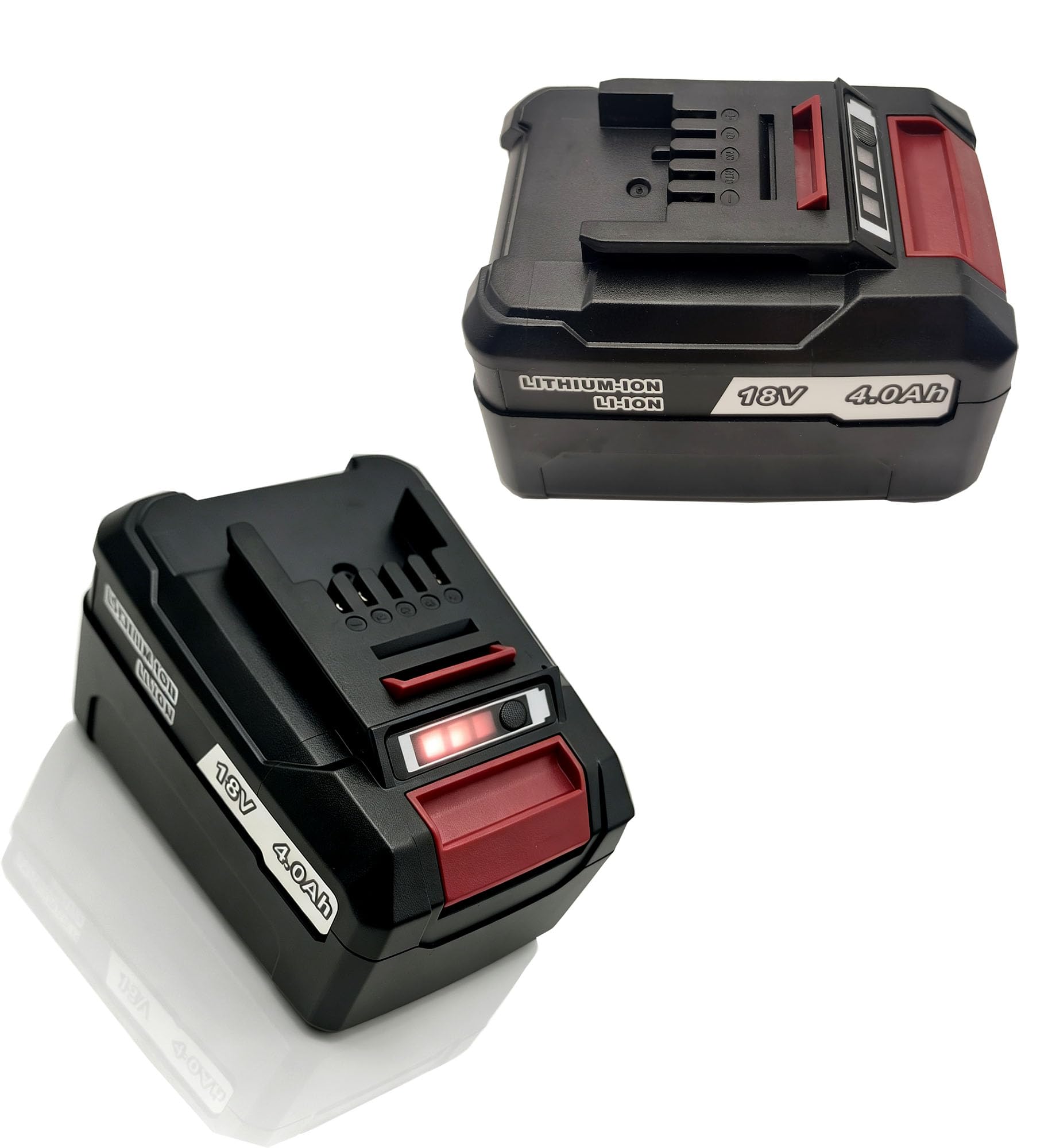 2 baterías de repuesto de ion de litio de 4,0 Ah compatibles con Einhell 18 V Power X-Change Serie con indicador LED, sustituye a Einhell 4512061 4512062, apto para todos los dispositivos PXC de 18 V