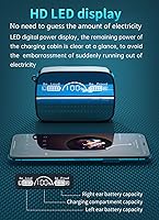 Vista 5 de TWS Auriculares Bluetooth, auriculares inalámbricos estéreo HD con cancelación de ruido, auriculares Bluetooth 5.1, 180 horas de reproducción, funda