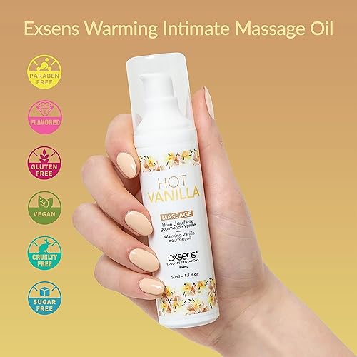 Miniatura 9 de Exsens Aceite de masaje que calienta fresas, totalmente natural, fórmula sin parabenos para hombres, mujeres y parejas, comestible y seguro para el