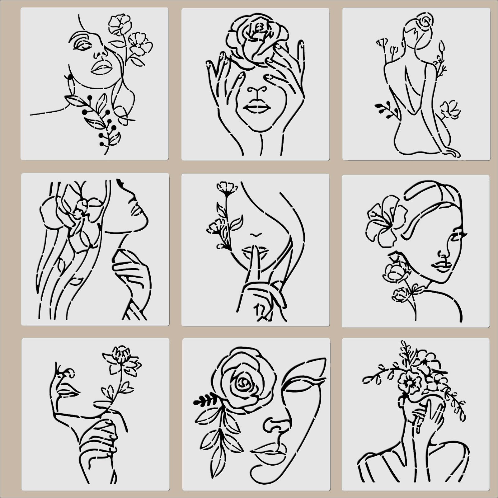 Grands pochoirs abstraits pour personnaliser votre décoration murale