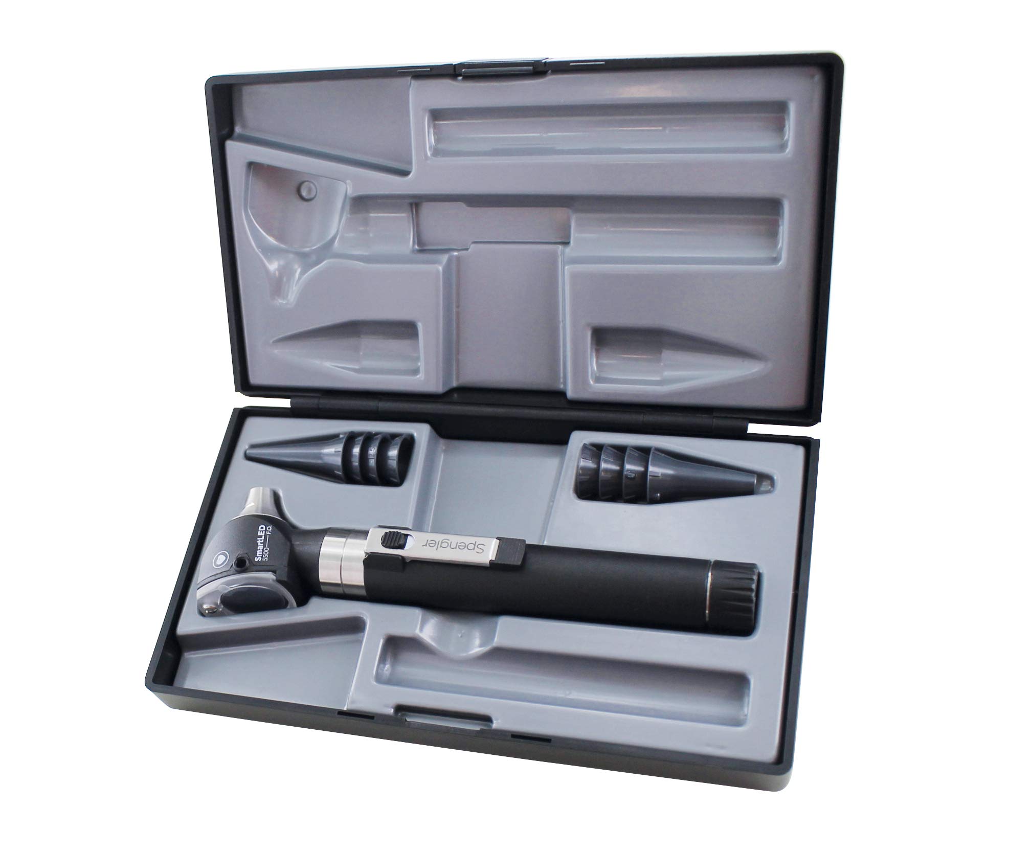 SPENGLER Smartled 5500, Otoscopio di diagnosi medica, tecnologia LED e fibra ottica, ultra-luminoso, resa cromatica perfetta (Nero)