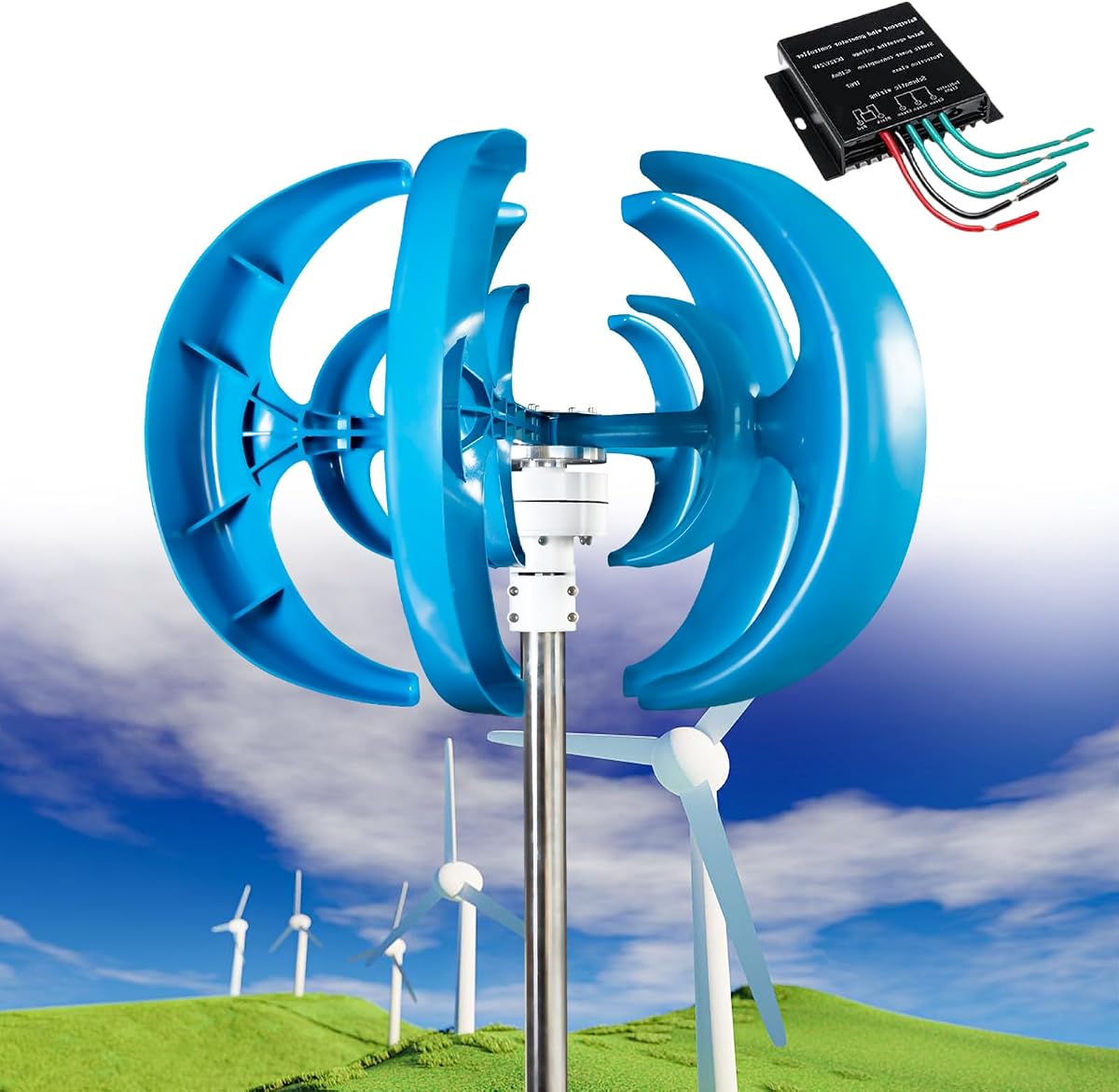 Wind Turbine Generator Kit 12000w 12v 24v 48v Vertical Wind ...