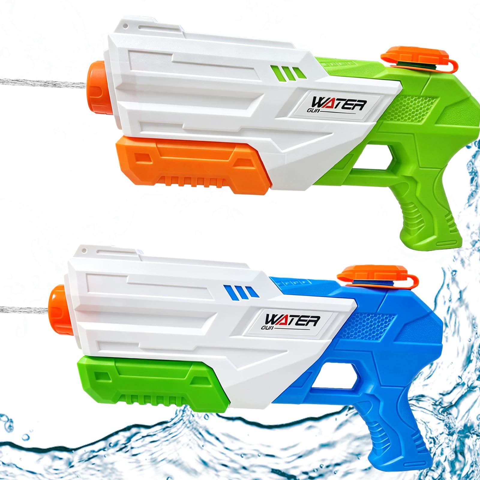 Libomzee Water Gun, 2 Pack Water Pistols Powerful Long Distance, Water Gun for Kids Adults, Super Squirt Guns Water Blaster Pool Beach Toys for Summer