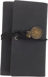 STOBAZA Caderno Pequeno Caderno Vintage Mini Bloco De Notas Pequeno Bloco De Notas Bloco De Notas Caderno Retrô Caderno De Recortes Caderno Diário Alça De Mão Livro Criativo Cinza