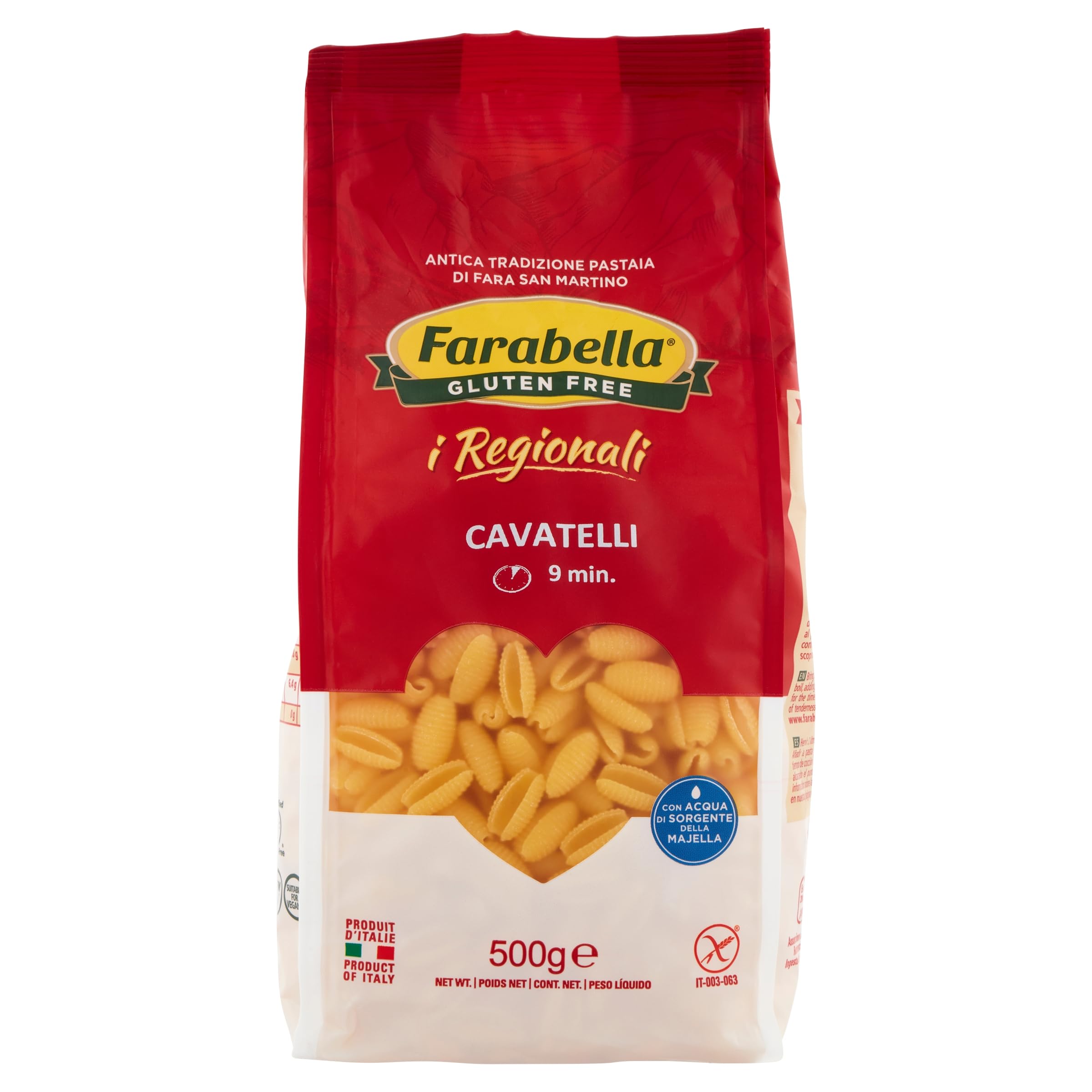 Farabella cavatelli Pasta 500g Gluten libre
