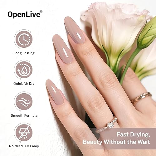 Miniatura 5 de 16.5ml Marrón Claro Esmalte de Uñas de Gran Volumen Secado Rápido, Brillo de Larga Duración, Manicura y Pedicura, Arte de Uñas DIY para el Hogar