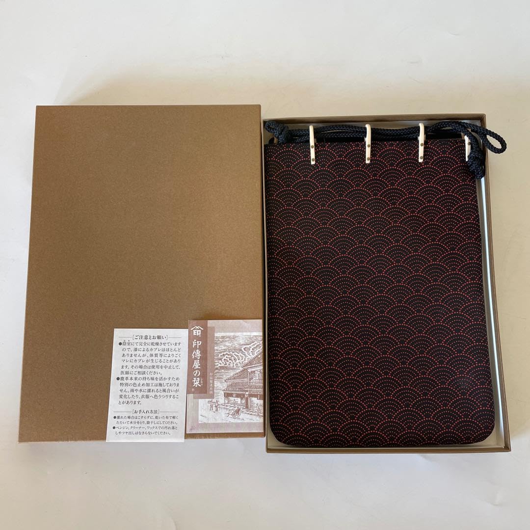 Amazon.co.jp: 新 箱付きタグ付き 印傳屋 巾着袋 巾着 鹿革 印伝