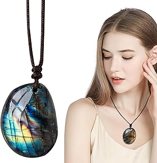 [Hoghaki] ウォータードロップクリスタルネックレス | ヴィンテージウォータードロップセーターペンダント中国風のファッションペンダントネックレス,女性ニッチデザインペンダント原石ネックレス