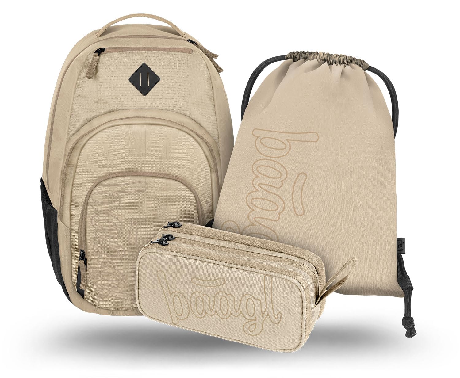 Baagl Zaino per la scuola, set da 3 pezzi, ergonomico, grande zaino con scomparto termico, per ragazzi e ragazze, adolescenti, scuola elementare, con cintura toracica e scomparto per laptop, zaino