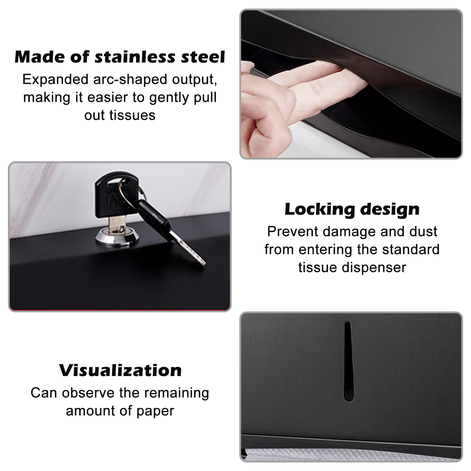 Dispensador de toallas de papel de acero inoxidable,28.2×26.2×10CM toallero de papel,dispensador de toallas para toallas de papel,dispensador de papel de acero inoxidable para baños y lugares públicos