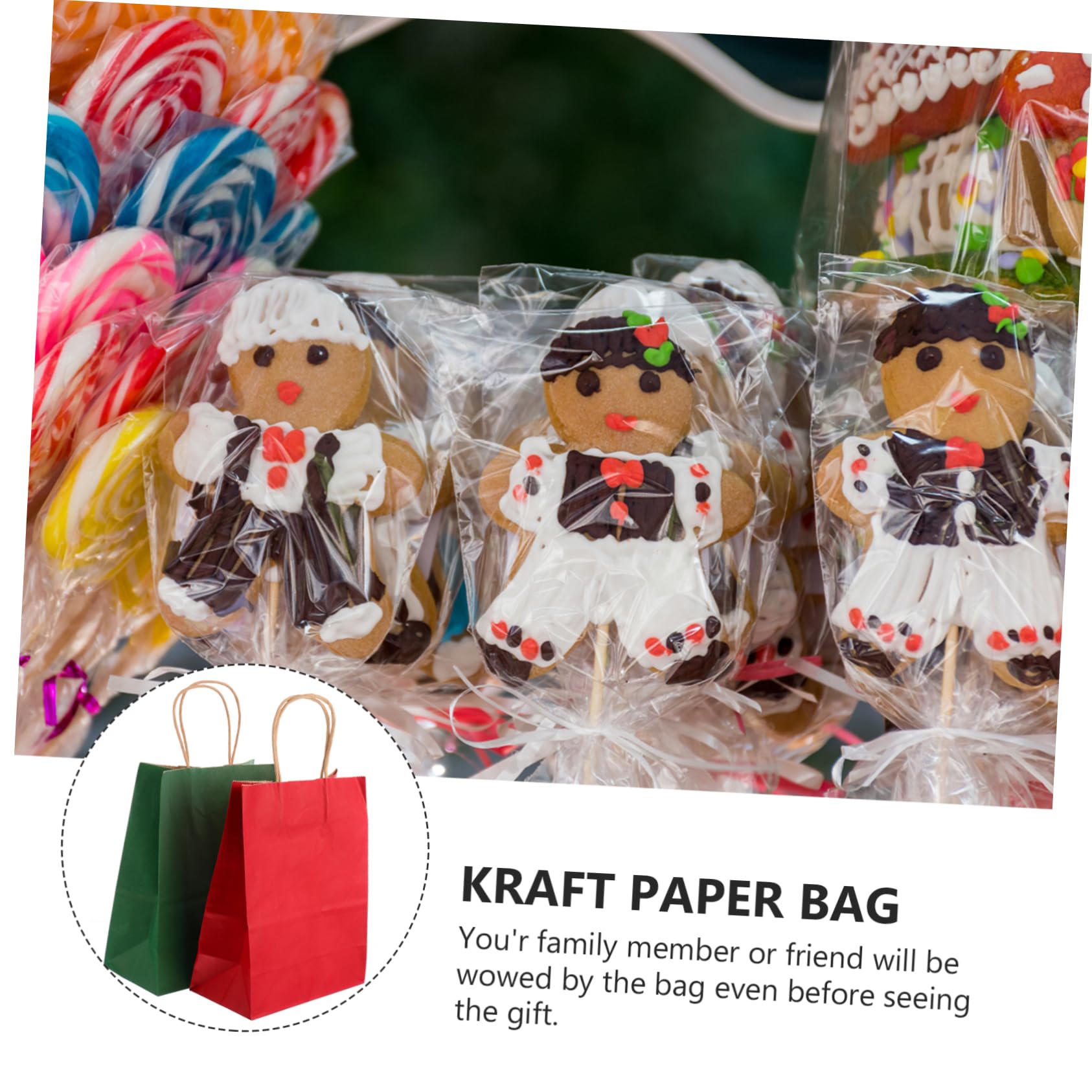 minkissy 24stücke Quadratische Papier-geschenktüten Weihnachtspapiertüten aus Kraftpapier als Süßigkeitentüte oder Partytüte