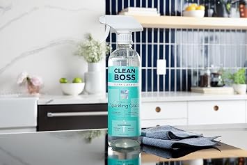 CleanBoss Sparkling Glass Cleaner 24oz 2-Pack Plant-Powered | Chemical Free Streak-Free Formula for Windows and Mirrors