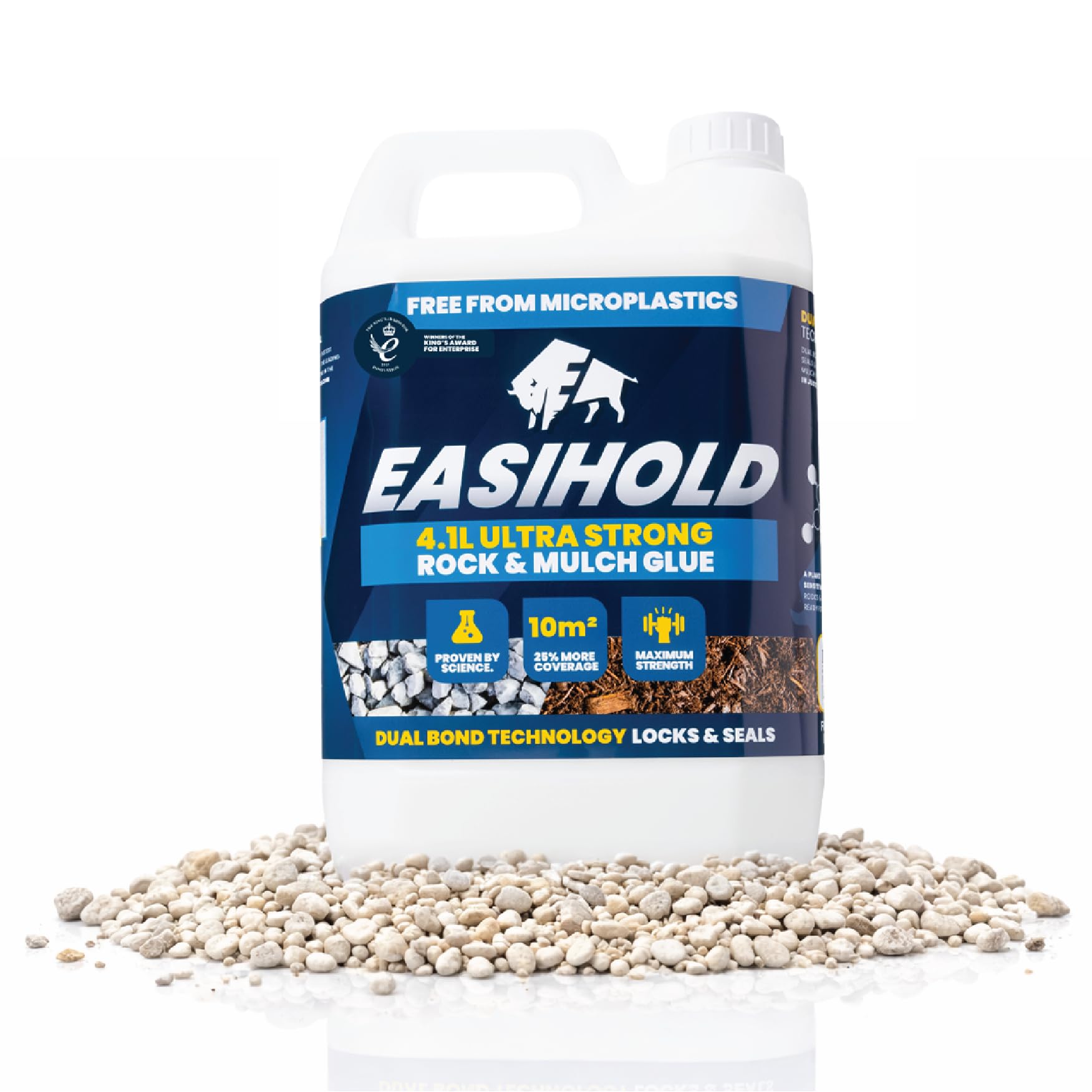 Vuba Easihold 4.1L Gravel Binder – Rock, Stone Adhesive & Mulch Glue, Dual Bond Tech Ready-to-Use, Pea Gravel & Bark Stabiliser for Landscaping Paths, Patios & Borders 10m² Coverage, 3-Year Protection