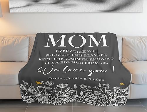 Miniatura 3 de VIRAGIL Regalos para mamá, manta personalizada de cumpleaños, Navidad, de hija o hijo, manta acogedora para celebrar a mamá con amor y gratitud