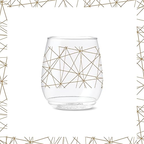 Miniatura 2 de TOSSWARE POP Vino Designer Series - Líneas 2, juego de 6, de 14 onzas, reciclables, irrompibles y de plástico transparente