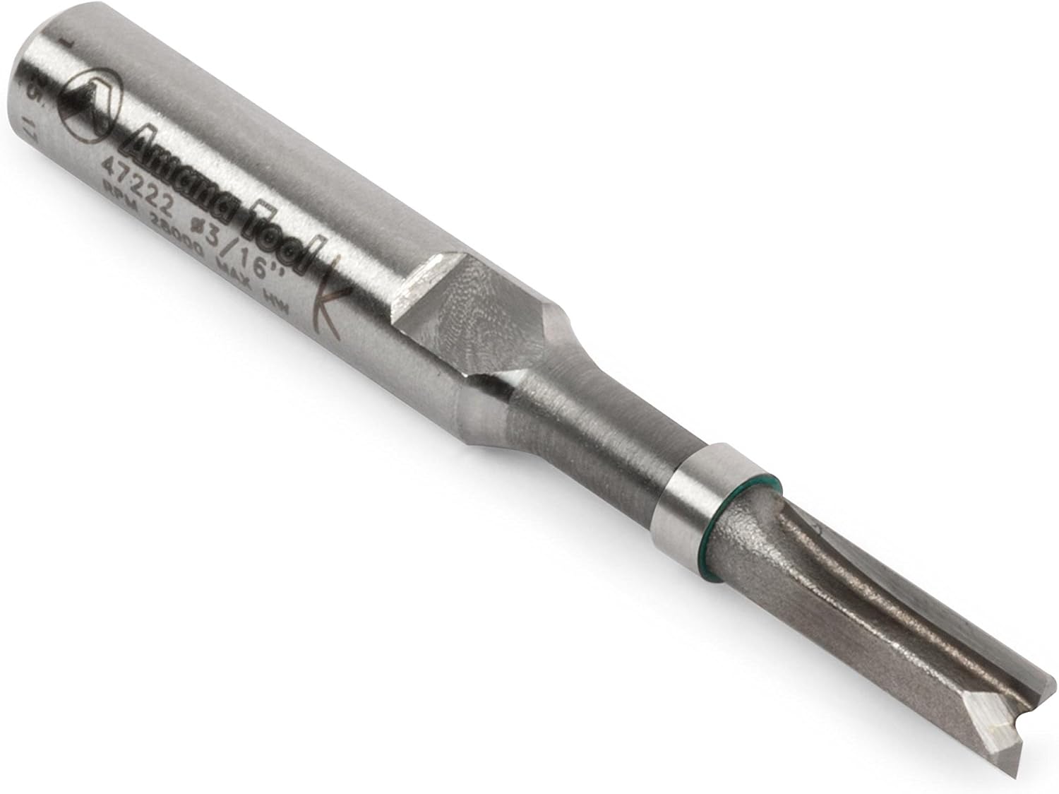 Amana Tool Carbide Tipped Miniature Flush Trim Plunge Template Router Bit, 47222, 3/16 Dia x 1/2 x 1/4 Inch Shank with Mini 3/16 D Upper Ball Bearing