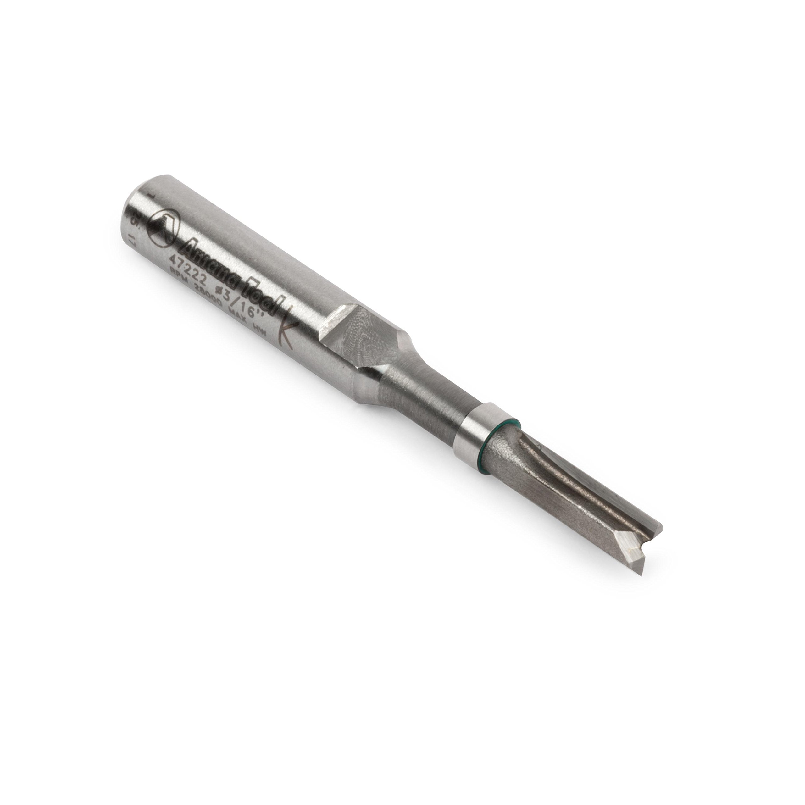 Amana Tool - 47222 Miniature Flush Trim Plunge Template 3/16 Dia x 1/2 x 1/4" Shank CA