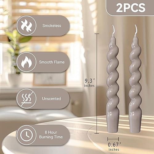 Miniatura 2 de Velas cónicas sin olor, velas en espiral, sin humo, velas cónicas torcidas sin perfume para relajación, ambiente y ocasiones especiales