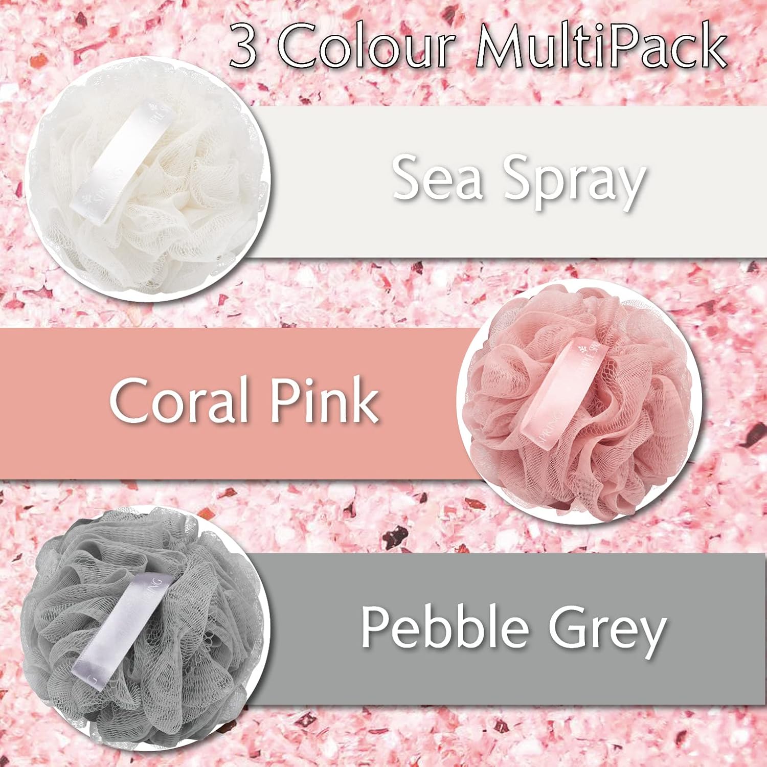 Temple Spring Loofah Shower Sponge, Recycled Body Scrubber Scrunchies, Exfoliating Bath Sponge - Image 4