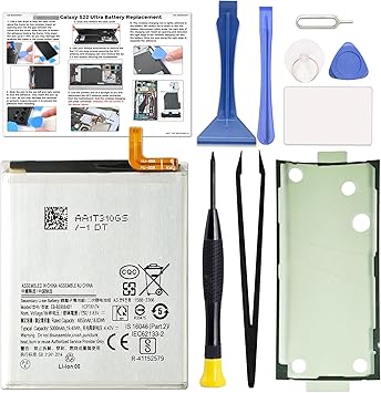 GREEN FUSION for Galaxy S22 Ultra Battery Replacement Kit, Capacity Li-ion Battery Compatible with Samsung S22 Ultra, Includes Repair Tools & Instruction