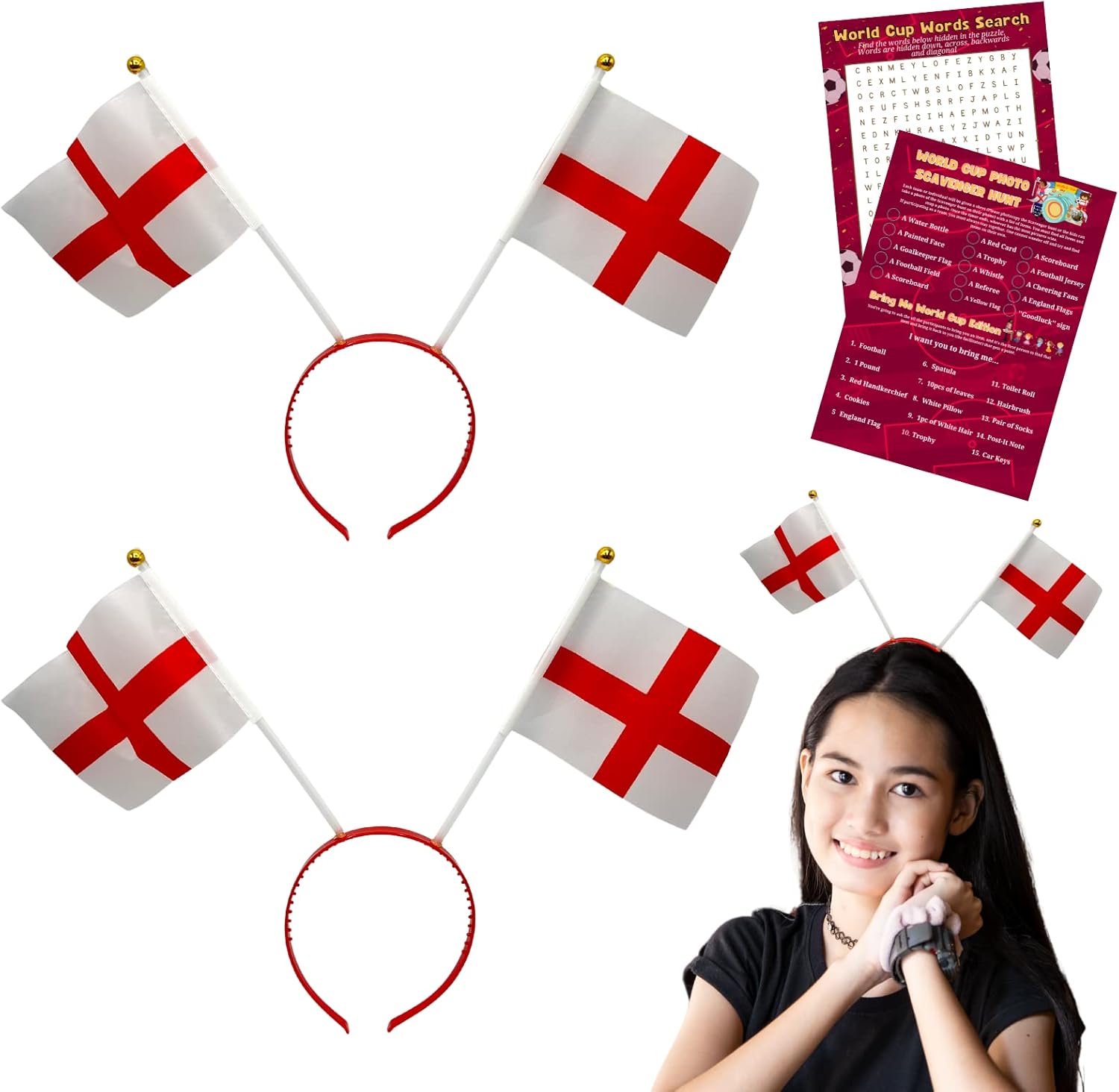 England Headband 2x Euro 2024 Supporters Pack, England Accessories