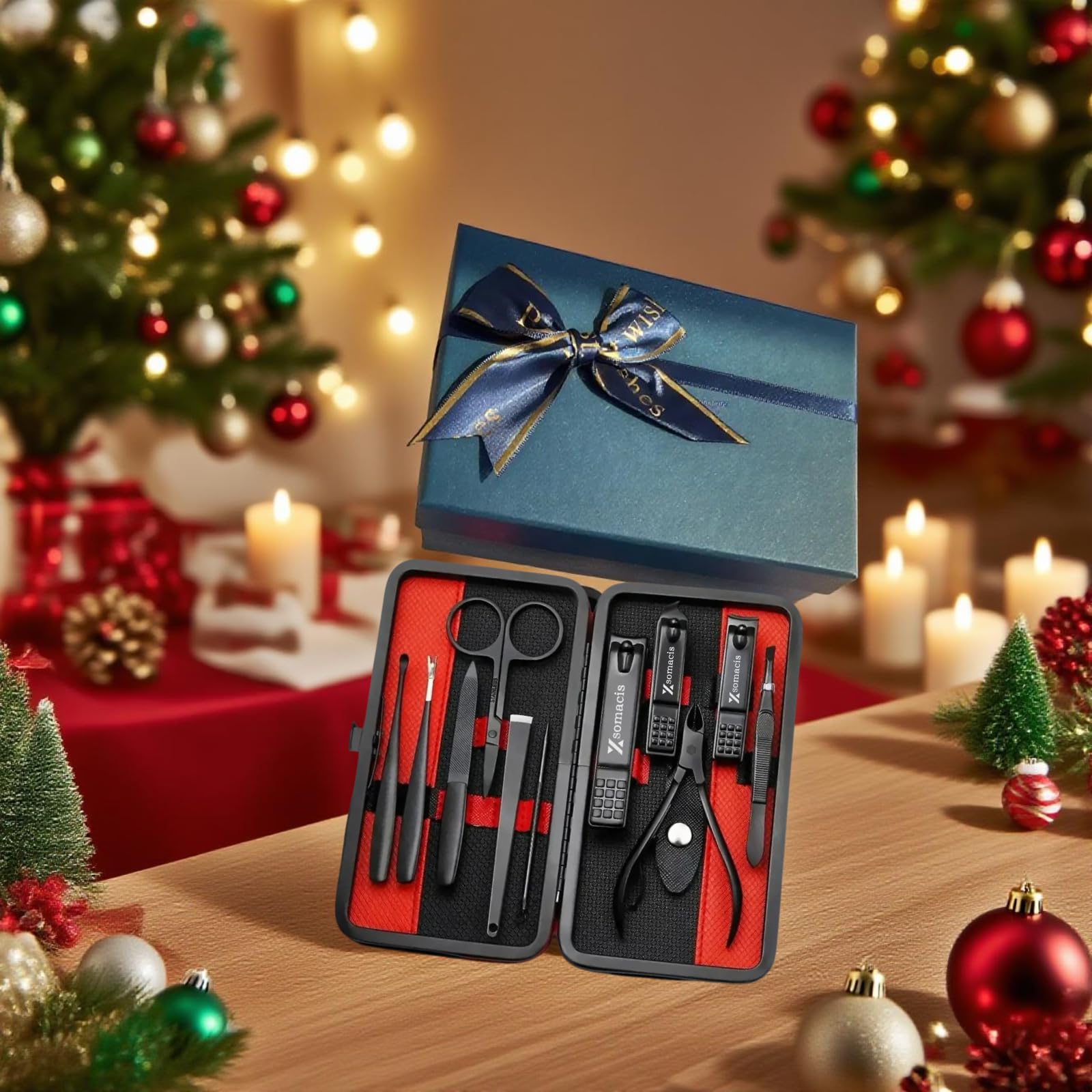 Nail Clippers Set Fingernail and Toenail Clipper Cutters, Manicure Pedicure Kit 11pcs Grooming Kits, Nail Care Tools with Portable Travel Case Present for Man Woman Husband Boyfriend Parent