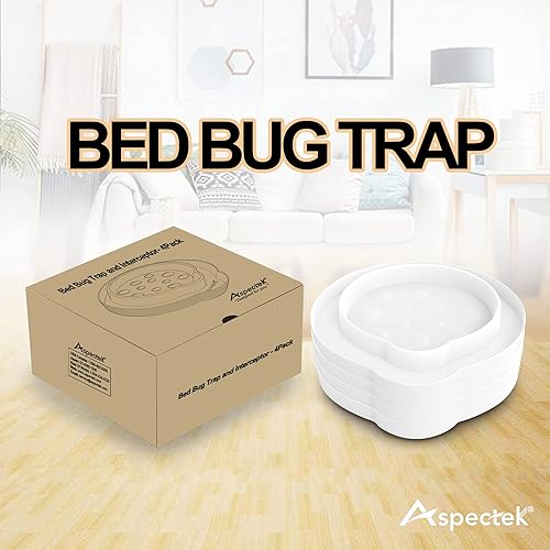 Vista 18 de ASPECTEK Trampa para insectos de cama, interceptor para chinches de cama, paquete de 8. Trampa para insectos, segura y ecológica, eliminador
