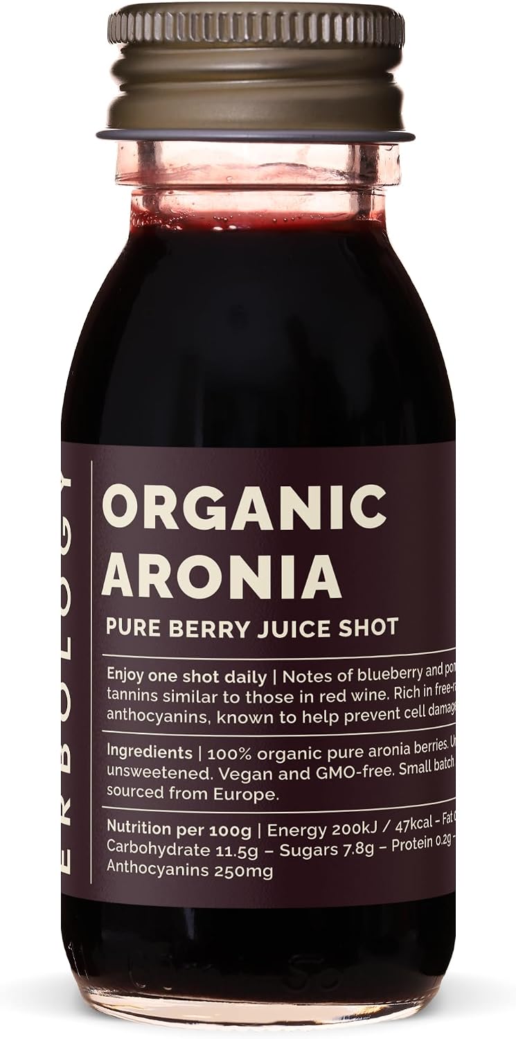 100% Organic Sea Buckthorn Juice 12 Daily Shots (60ml) - Supports Immunity and Boosts Energy - High in Vitamin C, Beta-carotene and Omega-7 - Straight from Farm in Europe - Undiluted - No Added Sugar