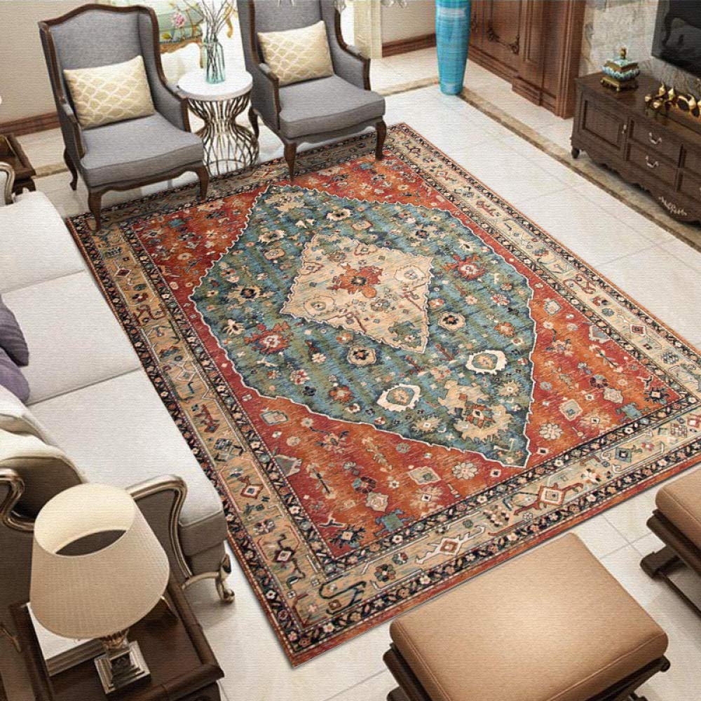 Tapis de salon multicolore antidérapant grand format classique 180x280