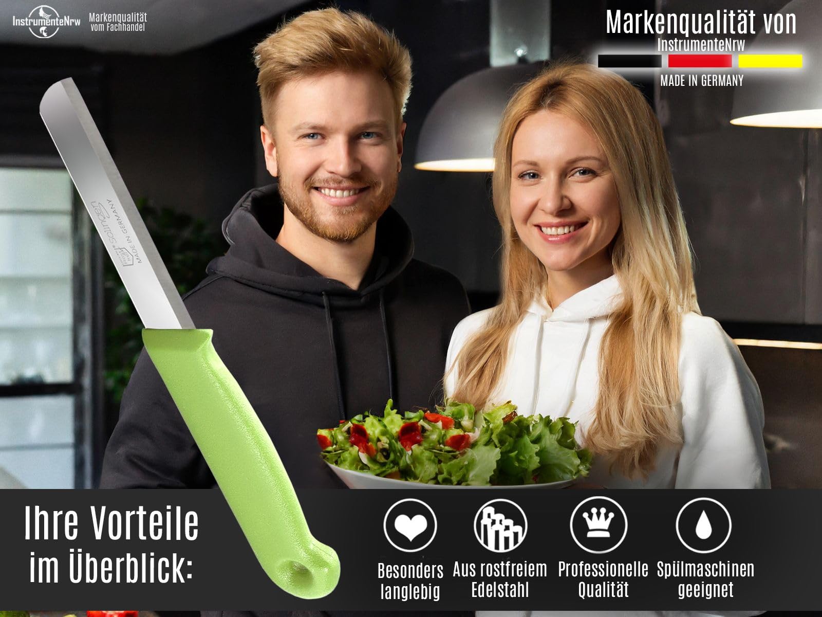 Solinger Obst- Und Gemüsemesser - 15,5 Cm, Rostfreier Edelstahl, Scharf, Mit Klingenschutz, Made In Germany