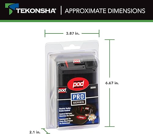 Vista 2 de Controlador de Freno Eléctrico de Retardo de Tiempo POD Serie Pro 80500 de Tekonsha para Remolques con 1-2 Ejes, Compatible con Ford, GM, Chevy