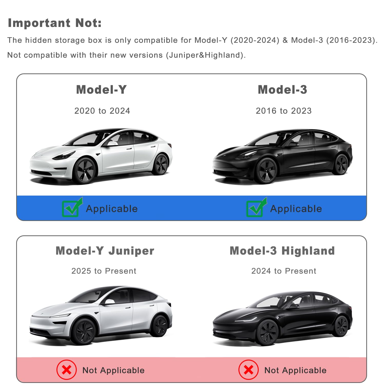 Tesla Armrest Hidden Compartment Storage Box for Tesla Model 3 Y Center Console Armrest Hidden Organizer Secret Compartment — view 5