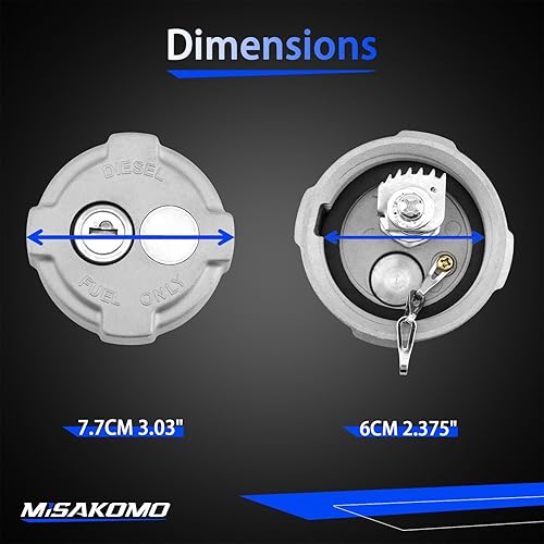 Miniatura 4 de Tapa de combustible diésel con bloqueo de 2 38 pulgadas compatible con camiones pequeños Freightliner M2 de 2002 en adelante, repuesto # FTA-C-13,