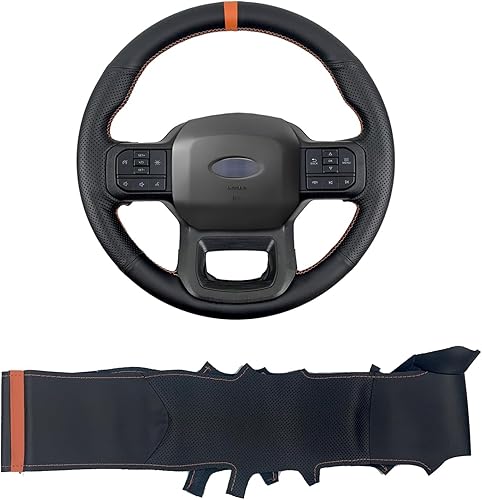 Funda protectora para volante de uretano para Ford F-150 F150 XLXLTLimited 2021 2022 (marcador naranja)