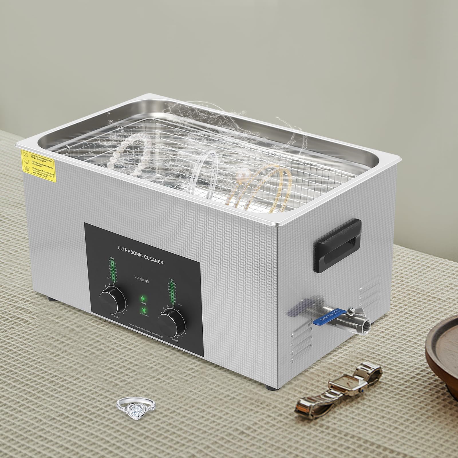 Ultraschallreiniger Ultraschallreinigungsgerät Ultraschallbad Ultrasonic Cleaner 22L Edelstahl mit Korb 40KHz Ultraschalltechnologie Timer Temperaturregelung
