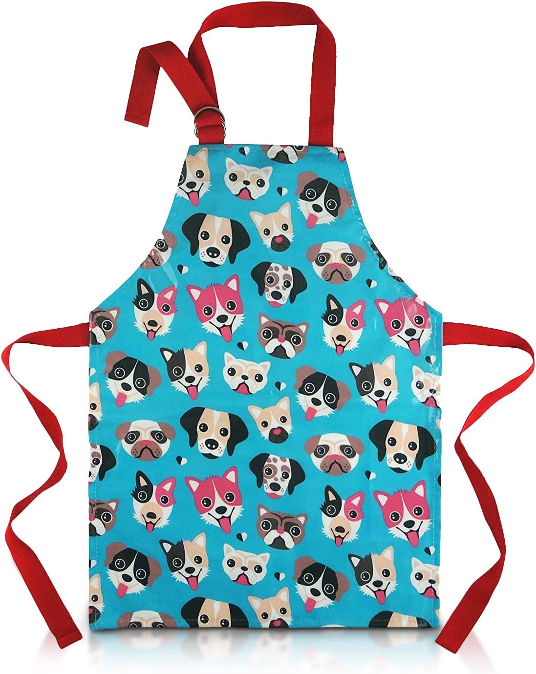 Dinky Dinky - Adjustable Waterproof Kids' Apron with Charming Dog Print - Durable PVC Craft & Cooking Apron for Young Chefs & Artists, Easy to Clean - Unisex Design