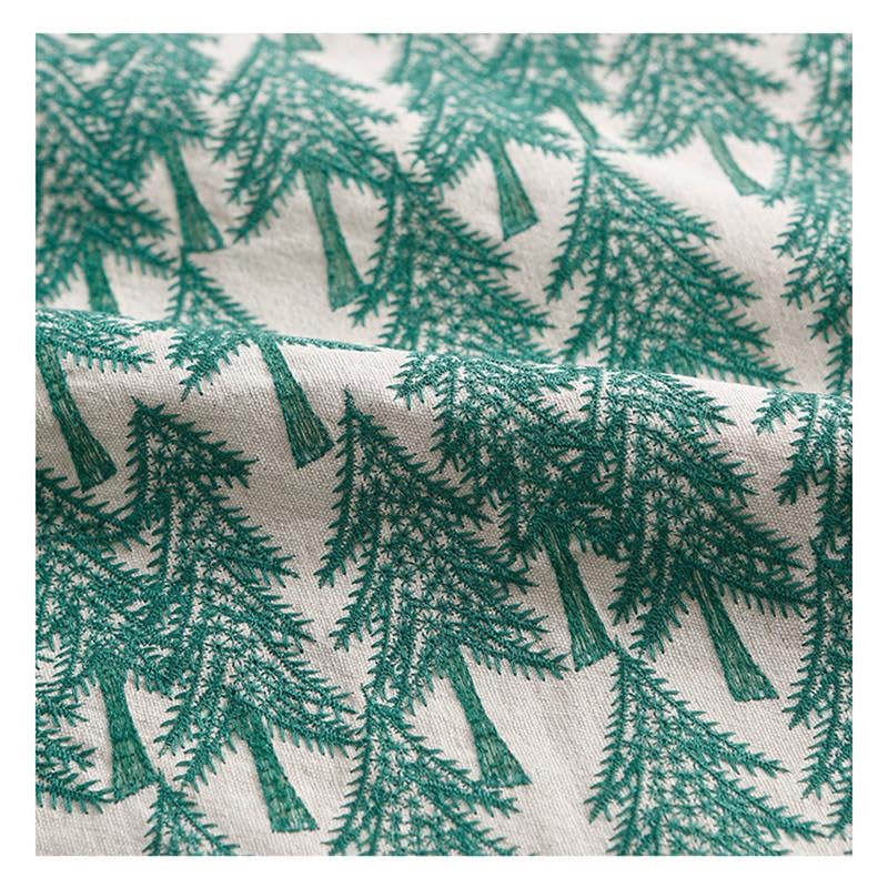 Tela Para Tapizar Tela bordada de bosque lino y algodón, bolsos DIY, ropa, vestido, materiales textiles costura hechos a mano(1)