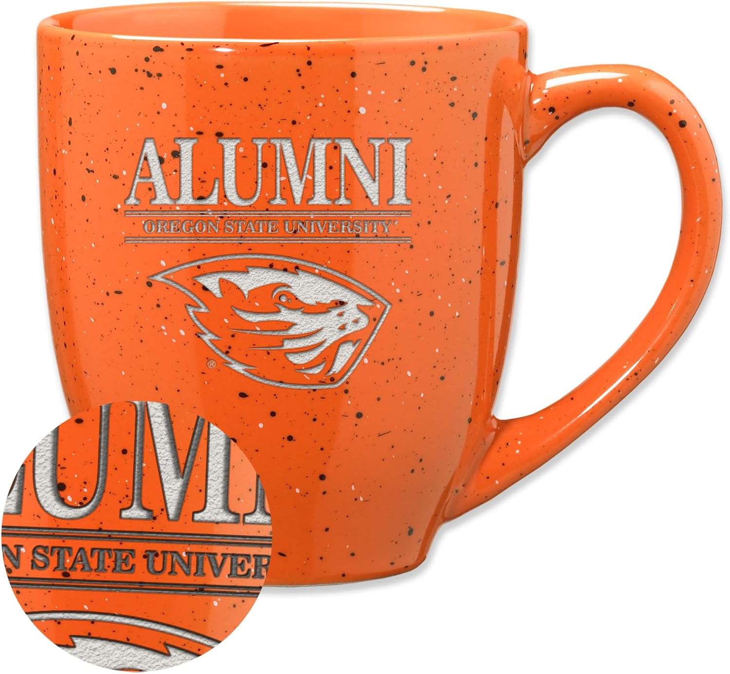 Rico Industries NCAA Oregon State Beavers Alumni 16 oz Team Color Laser Engraved Speckled Ceramic Coffee Mug