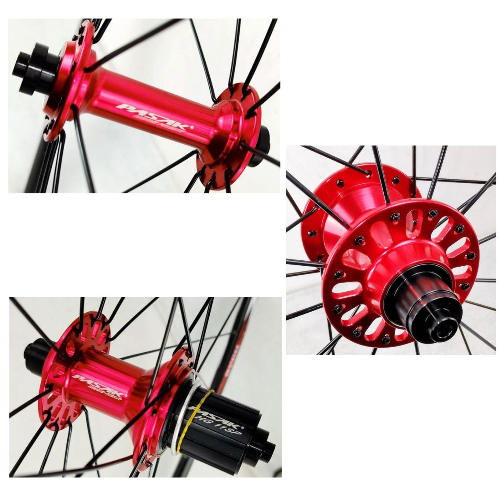 Zestaw kół terenowych do roweru 700c, podwójne felgi aluminiowe obręcze hamulcowe C V szybkie zwalnianie przednie 2 tylne 4 łożyska 7-12 prędkości zestaw kół (kolor: piasta tytanowa, rozmiar 700c)