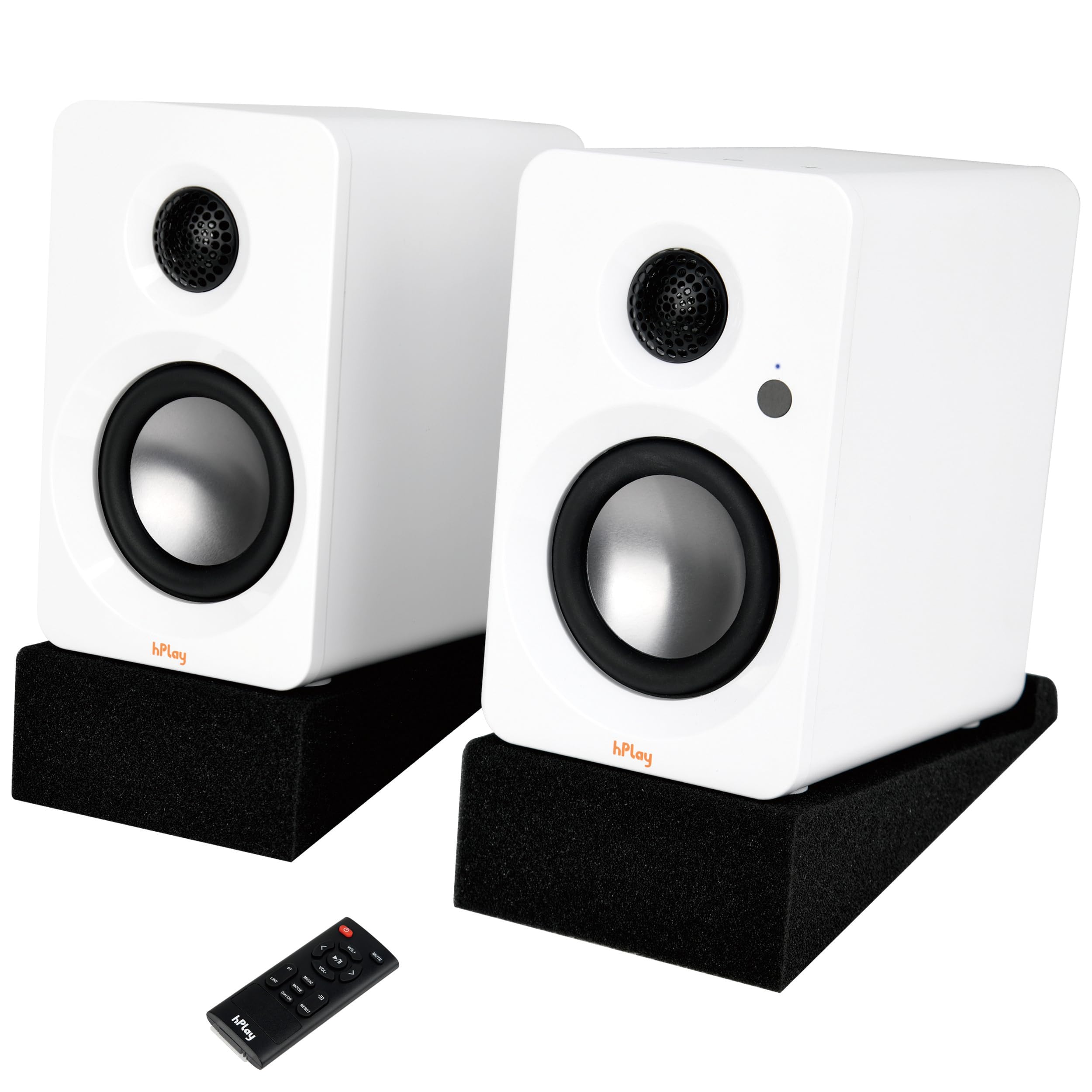 hPlay BS32W altoparlante attivo, altoparlante PC da 60W RMS con Bluetooth 5.3, USB-C Plug & Play con scheda audio, uscita subwoofer, telecomando e design compatto per giocatori e amanti della musica