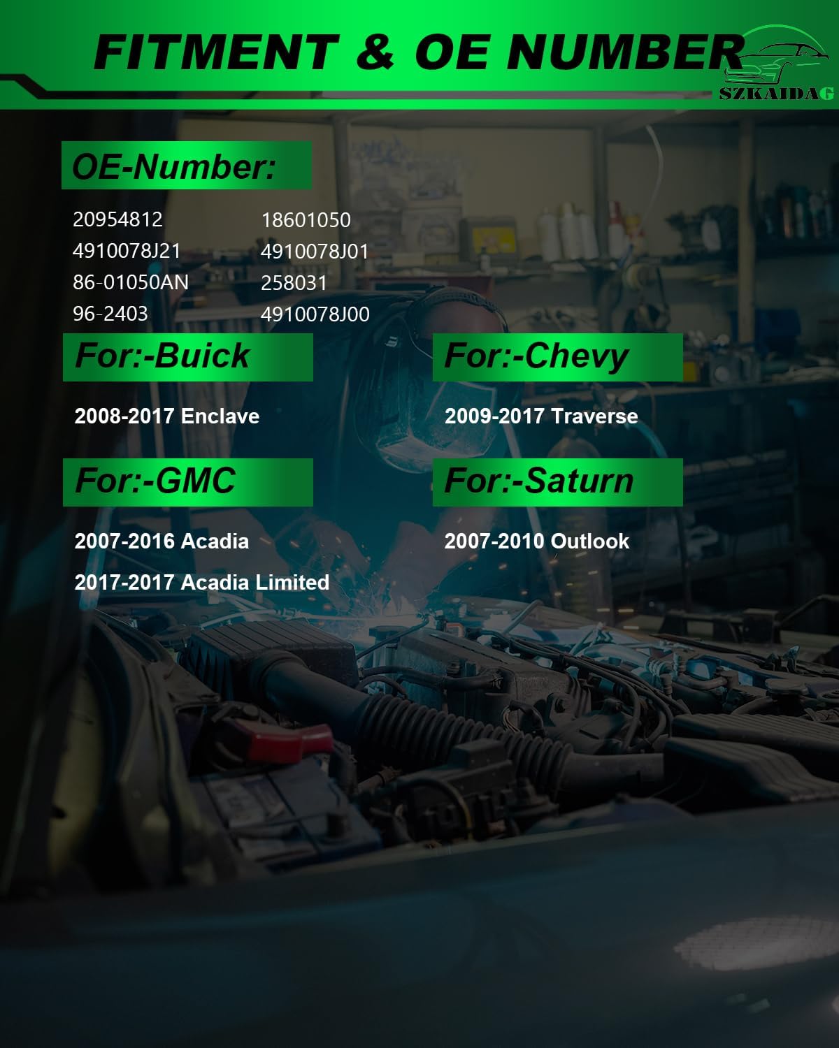 Power Steering Pump For:-Chevy Traverse For:-GMC Acadia Limited For:-Buick Enclave For:-Saturn Outlook 2007 2008 2009 2010 2011 2012 2013 2014 2015 2016 2017 Power Assist Pump OE# 20954812