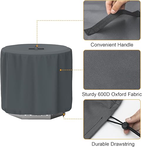 Miniatura 3 de Tapa para hoguera con tela Oxford 600D, cubierta para fogata individual Yukon de 27 pulgadas, accesorios portátiles de acero inoxidable para