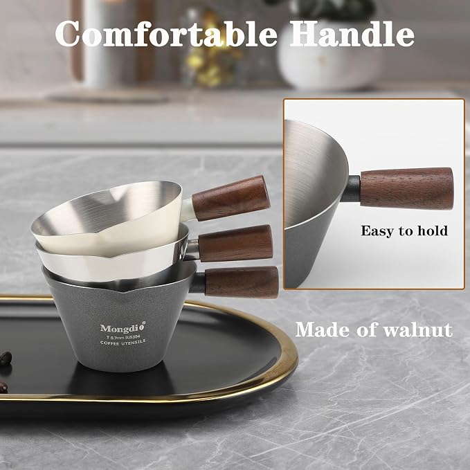 Taza medidora de espresso de acero inoxidable plateado 100ml miniatura 7