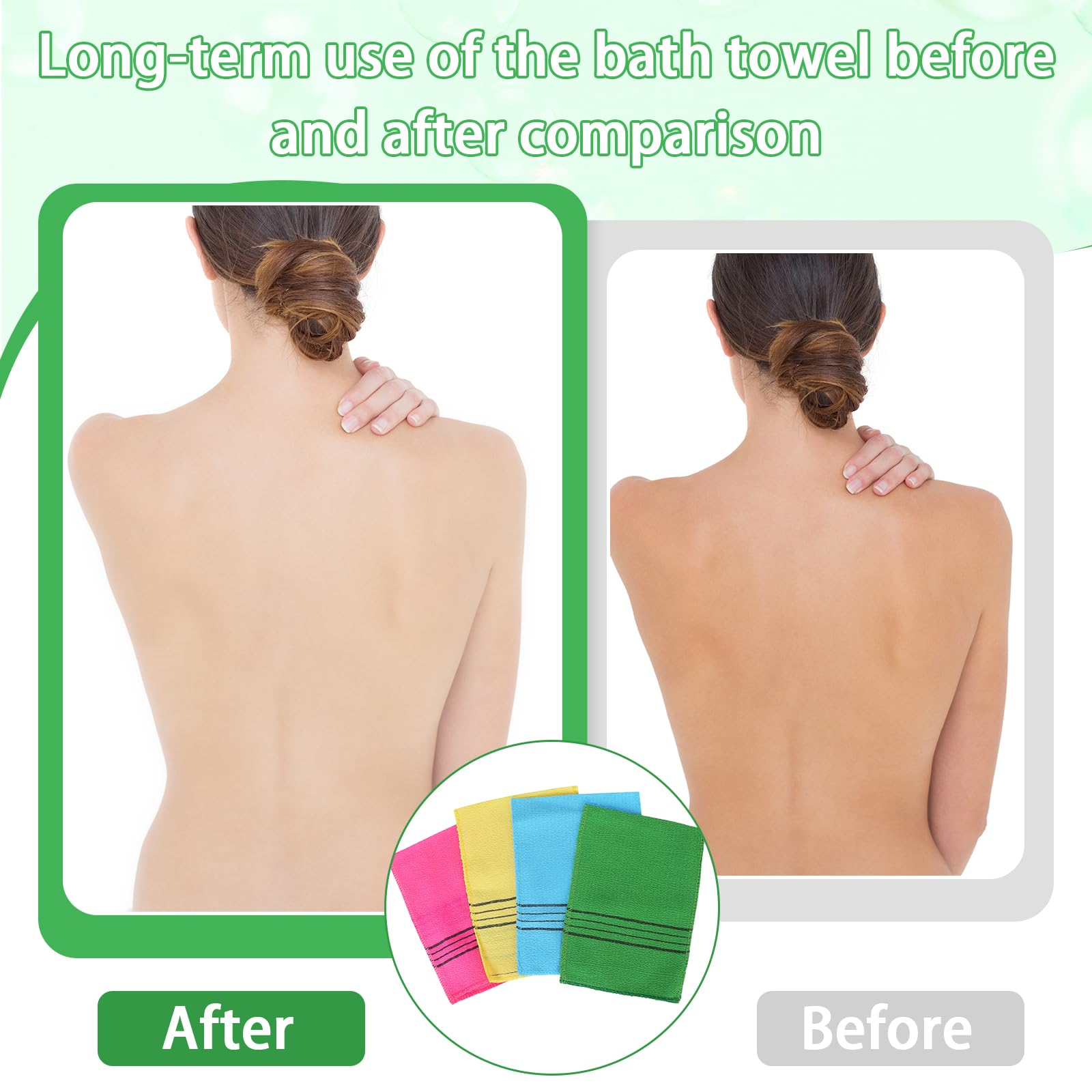 WLLHYF Koreańskie rękawiczki złuszczające, 12 szt. peeling do ciała rękawica złuszczająca kolorowa wielokrotnego użytku ściereczka do kąpieli włoski ręcznik do głębokiego czyszczenia martwych suchych
