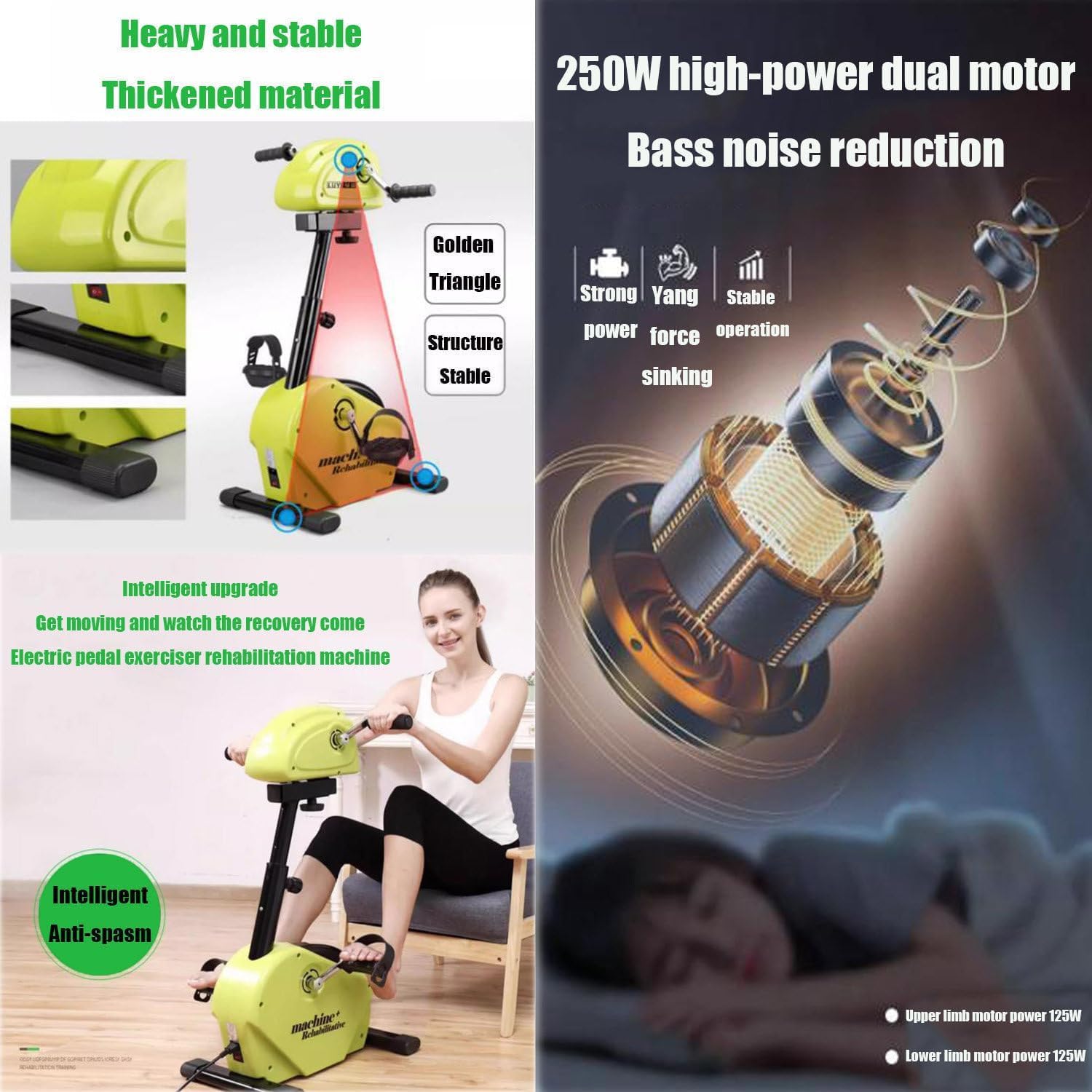 Elektryczny Rower Treningowy Ćwiczeń Ramion I Nóg, Sprzęt Rehabilitacyjny, Rower Treningowy Do Ćwiczeń Kończyn Górnych I Dolnych, Regulowany Opór W Trybie Pasywnym/Aktywnym, 10 Prędkości