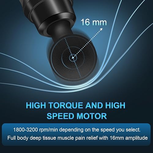 Pistolet De Massage, Pistolet Massage Pistolet Massage Musculaire Massage Gun 30 Vitesses Avec écran Lcd 10 Embouts Pour Dos épaules, Jambes, Muscles (noir) - 5