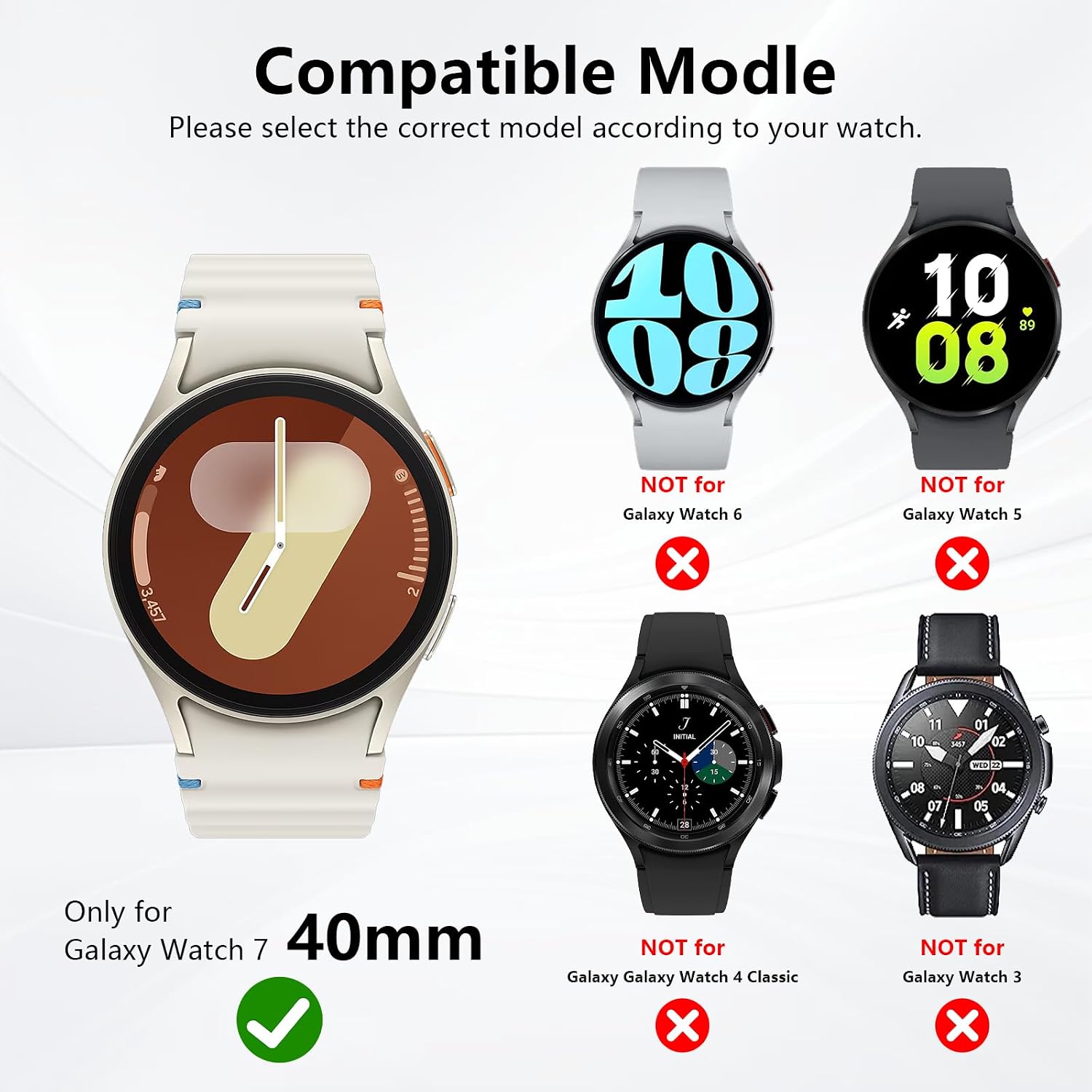 Rc-Z [4-Pack] for Samsung Galaxy Watch 7 40mm Screen Protector Case, Protective Soft TPU Face Cover Replacement Bumper Accessories for Galaxy Watch 7 40mm Women Men