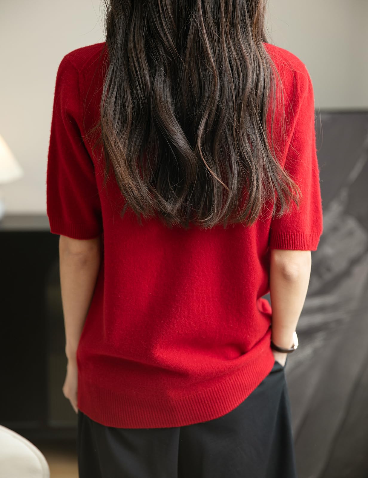 Chanyarn Femme 100% Lain Merino Manches Courtes Pull Col Roulé 2025 Printemps Été Hiver Doux Léger sans Couture Tricot Pull